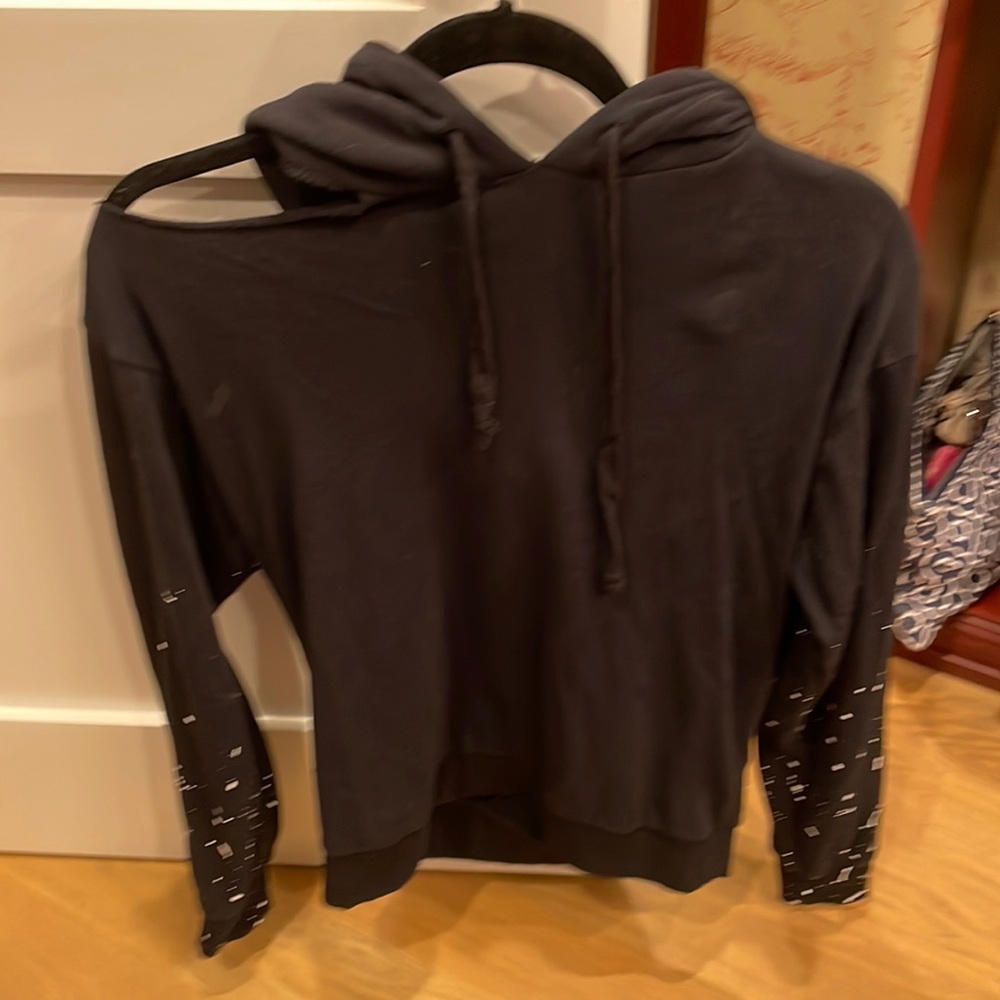 Generation Love Cold Shoulder Splatter Hooded Swe… - image 1